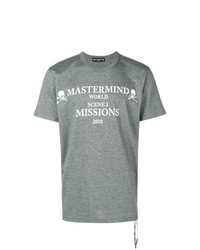 Мужская серая футболка с круглым вырезом с принтом от Mastermind World