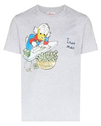 Мужская серая футболка с круглым вырезом с принтом от MC2 Saint Barth