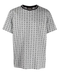 Мужская серая футболка с круглым вырезом с принтом от MCM