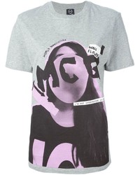 Женская серая футболка с круглым вырезом с принтом от McQ by Alexander McQueen