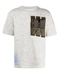 Мужская серая футболка с круглым вырезом с принтом от McQ