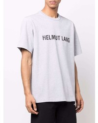 Мужская серая футболка с круглым вырезом с принтом от Helmut Lang