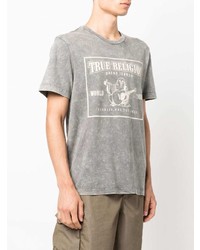Мужская серая футболка с круглым вырезом с принтом от True Religion
