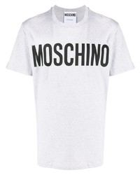 Мужская серая футболка с круглым вырезом с принтом от Moschino