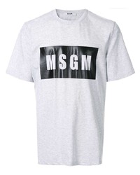 Мужская серая футболка с круглым вырезом с принтом от MSGM
