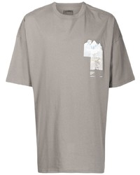 Мужская серая футболка с круглым вырезом с принтом от Musium Div.