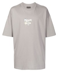 Мужская серая футболка с круглым вырезом с принтом от Musium Div.