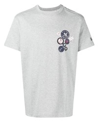 Мужская серая футболка с круглым вырезом с принтом от New Era Cap