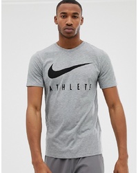 Мужская серая футболка с круглым вырезом с принтом от Nike Training