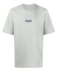 Мужская серая футболка с круглым вырезом с принтом от Oamc