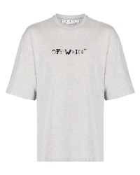 Мужская серая футболка с круглым вырезом с принтом от Off-White
