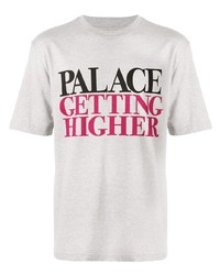 Мужская серая футболка с круглым вырезом с принтом от Palace