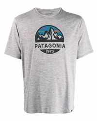 Мужская серая футболка с круглым вырезом с принтом от Patagonia