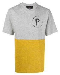 Мужская серая футболка с круглым вырезом с принтом от Peuterey