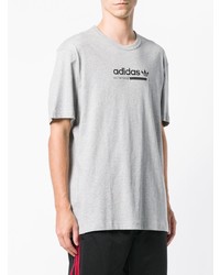 Мужская серая футболка с круглым вырезом с принтом от adidas