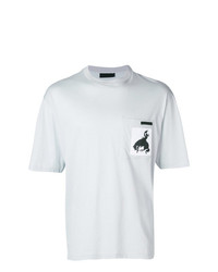 Мужская серая футболка с круглым вырезом с принтом от Prada