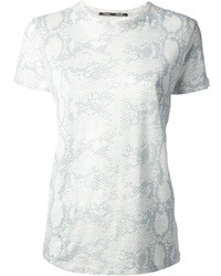 Женская серая футболка с круглым вырезом с принтом от Proenza Schouler