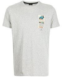 Мужская серая футболка с круглым вырезом с принтом от PS Paul Smith
