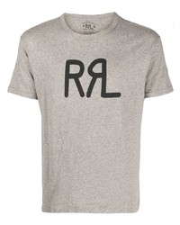 Мужская серая футболка с круглым вырезом с принтом от Ralph Lauren RRL