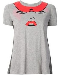 Женская серая футболка с круглым вырезом с принтом от RED Valentino