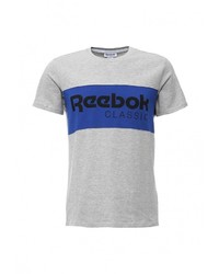 Мужская серая футболка с круглым вырезом с принтом от Reebok Classics