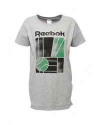 Женская серая футболка с круглым вырезом с принтом от Reebok Classics