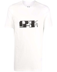 Мужская серая футболка с круглым вырезом с принтом от Rick Owens DRKSHDW