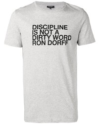Мужская серая футболка с круглым вырезом с принтом от Ron Dorff