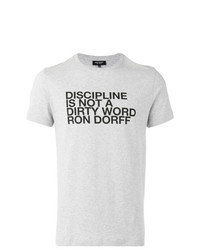 Мужская серая футболка с круглым вырезом с принтом от Ron Dorff