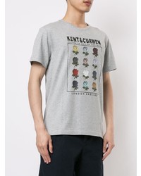 Мужская серая футболка с круглым вырезом с принтом от Kent & Curwen