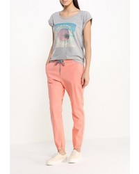 Женская серая футболка с круглым вырезом с принтом от Roxy