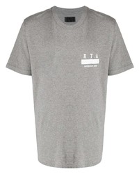 Мужская серая футболка с круглым вырезом с принтом от RtA