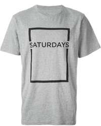 Мужская серая футболка с круглым вырезом с принтом от Saturdays Surf NYC