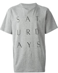 Мужская серая футболка с круглым вырезом с принтом от Saturdays Surf NYC