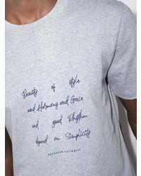 Мужская серая футболка с круглым вырезом с принтом от Brunello Cucinelli