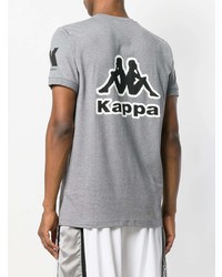 Мужская серая футболка с круглым вырезом с принтом от Kappa Kontroll
