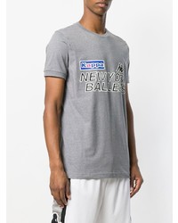 Мужская серая футболка с круглым вырезом с принтом от Kappa Kontroll