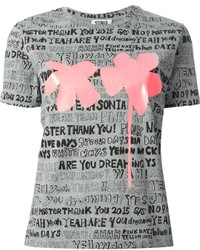 Женская серая футболка с круглым вырезом с принтом от Sonia Rykiel