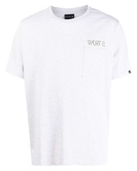 Мужская серая футболка с круглым вырезом с принтом от SPORT b. by agnès b.