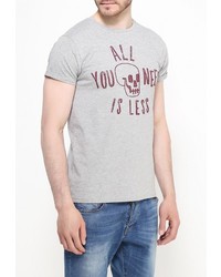 Мужская серая футболка с круглым вырезом с принтом от SPRINGFIELD