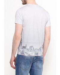 Мужская серая футболка с круглым вырезом с принтом от SPRINGFIELD