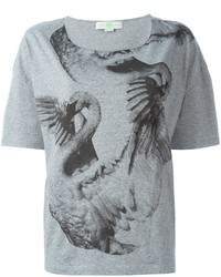 Женская серая футболка с круглым вырезом с принтом от Stella McCartney