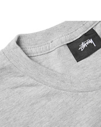 Мужская серая футболка с круглым вырезом с принтом от Stussy