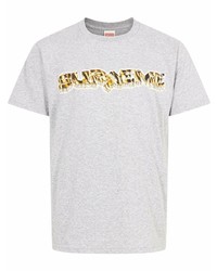 Мужская серая футболка с круглым вырезом с принтом от Supreme