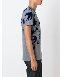 Мужская серая футболка с круглым вырезом с принтом от McQ Alexander McQueen