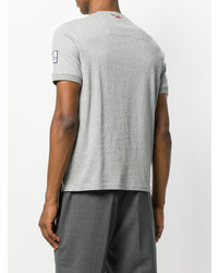 Мужская серая футболка с круглым вырезом с принтом от Moncler Gamme Bleu