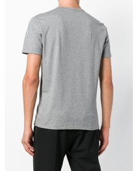Мужская серая футболка с круглым вырезом с принтом от Moncler