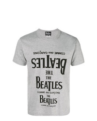 Мужская серая футболка с круглым вырезом с принтом от The Beatles X Comme Des Garçons