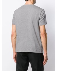 Мужская серая футболка с круглым вырезом с принтом от Just Cavalli