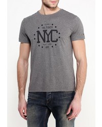 Мужская серая футболка с круглым вырезом с принтом от Tommy Hilfiger